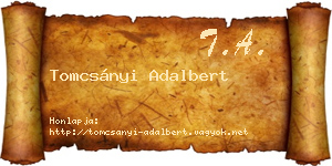 Tomcsányi Adalbert névjegykártya